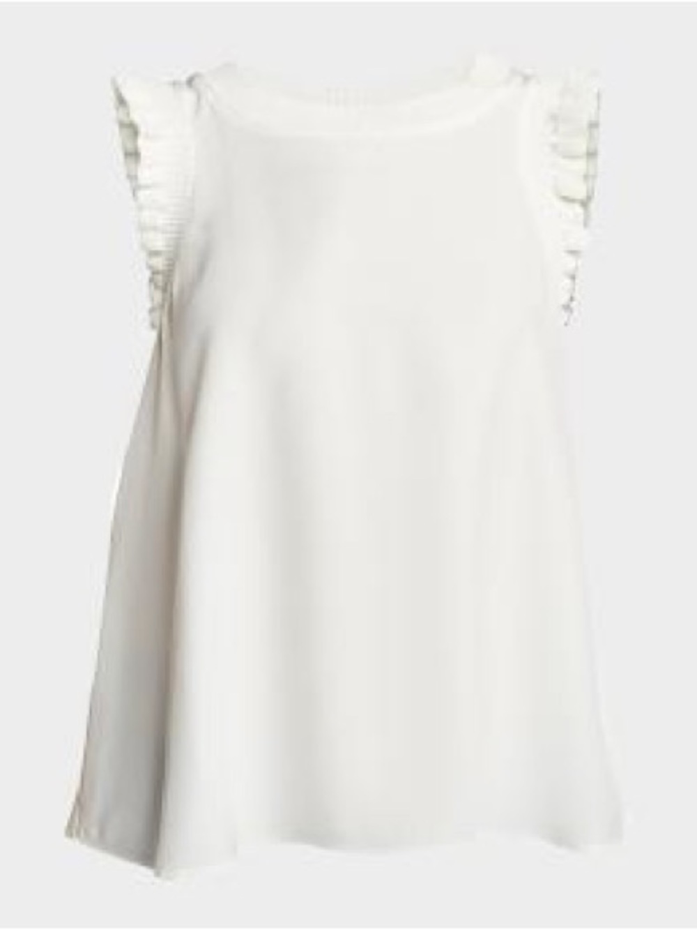 cinq a sept White Ruffle-Trim Sleeveless Swing Tank